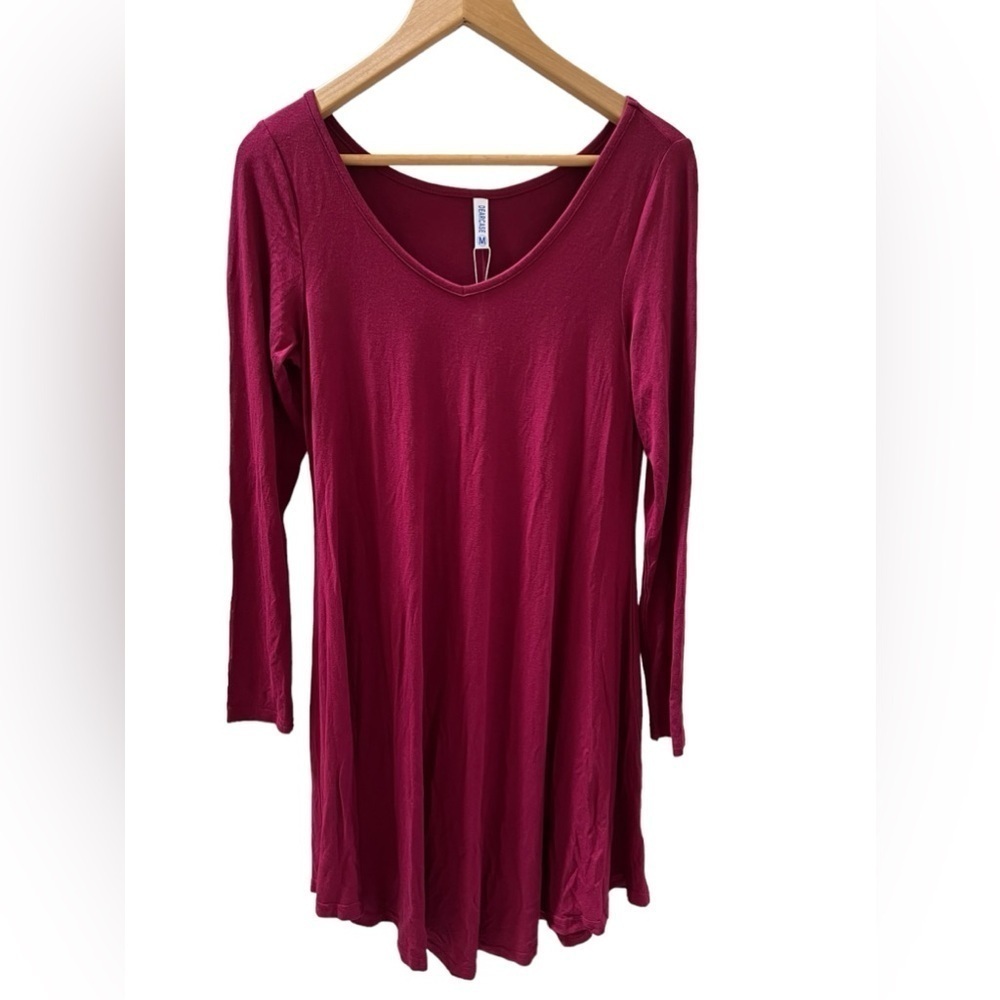 NWT Dearcase Medium Pink v-neck long sleeve tunic dress
